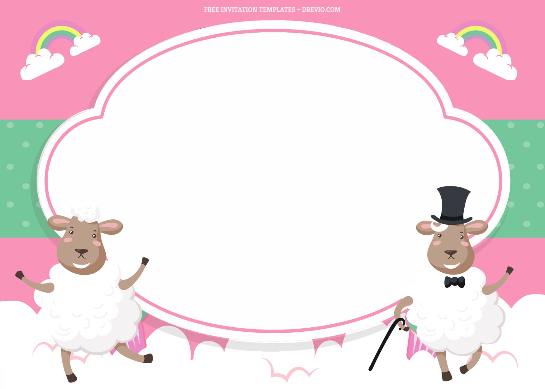 7+ Goody Sheep’s And Rainbow Birthday Invitation Templates Type Six