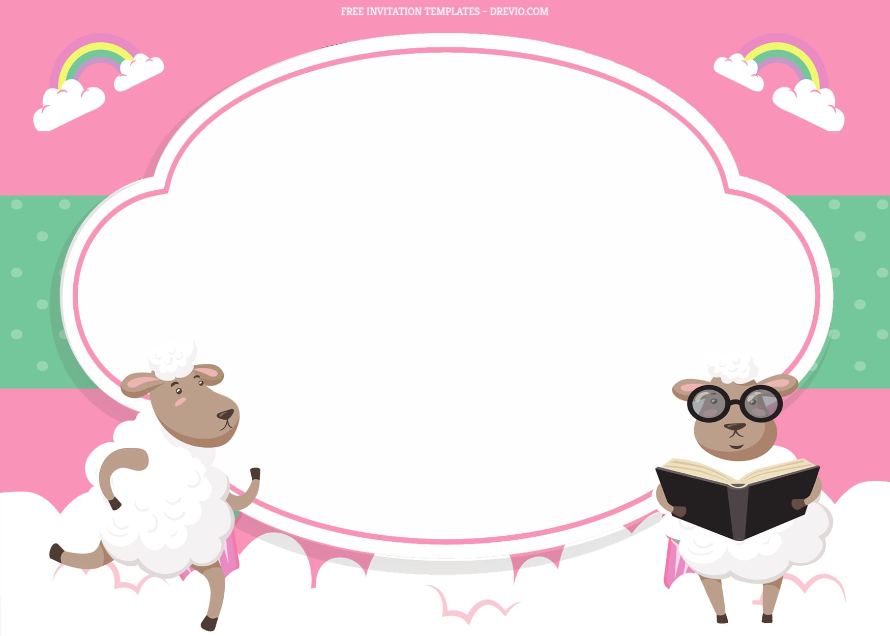 7+ Goody Sheep’s And Rainbow Birthday Invitation Templates Type Two