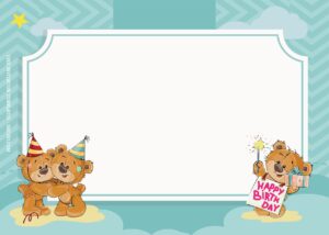 7+ Happy And Joyful Teddy Bear Birthday Invitation Templates | Download ...