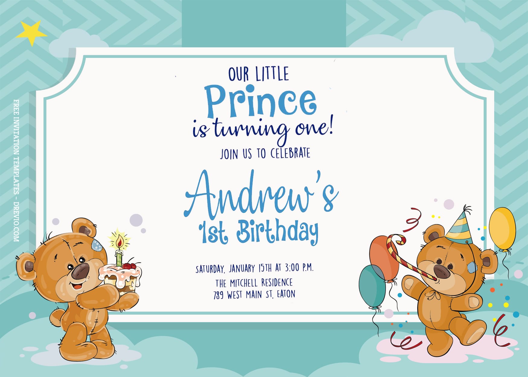 7+ Happy And Joyful Teddy Bear Birthday Invitation Templates Title