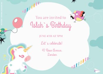 7+ Magical Unicorn Sky Birthday Invitation Templates Title
