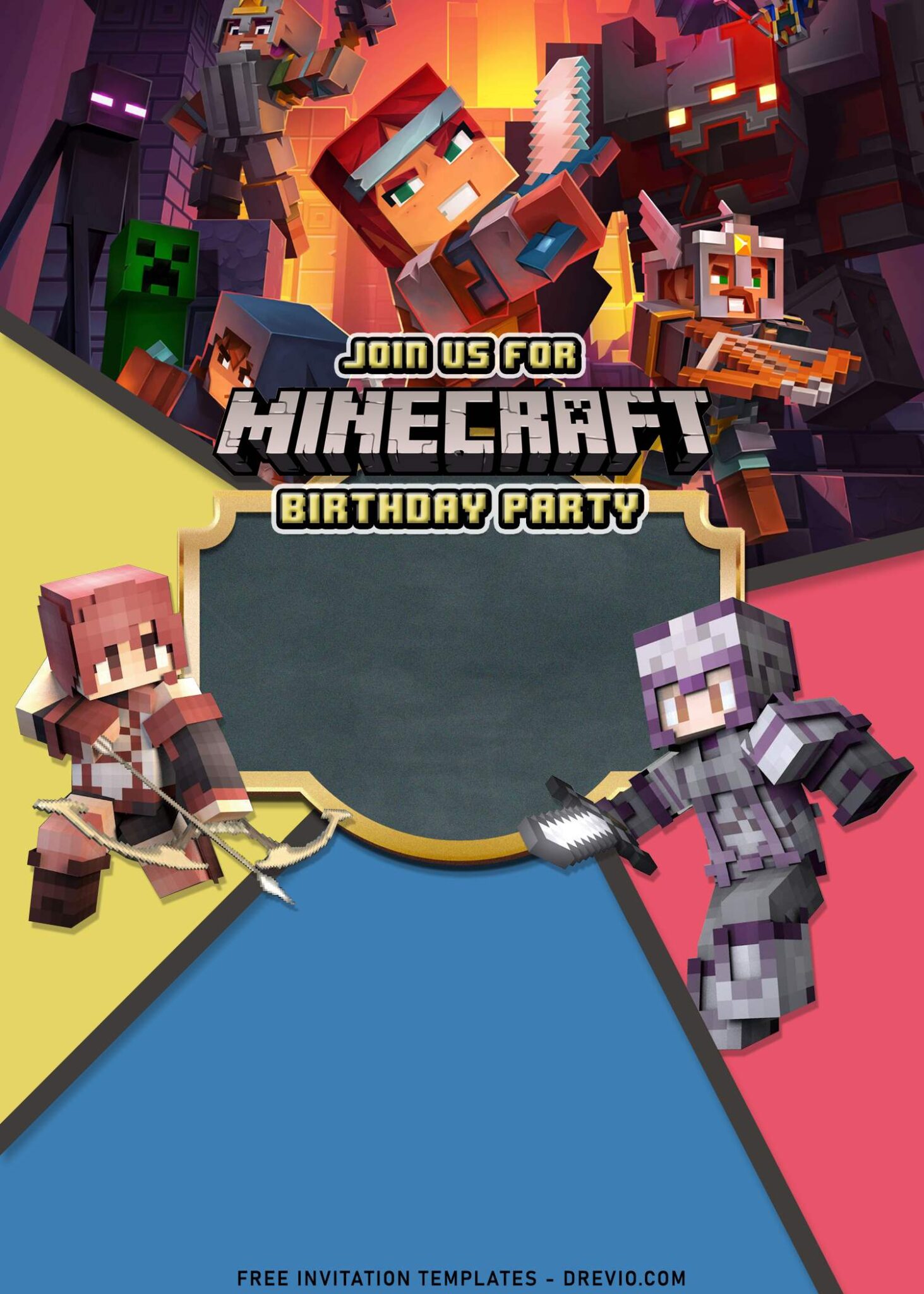 7+ Epic Minecraft Birthday Invitation Templates For Boys Birthday