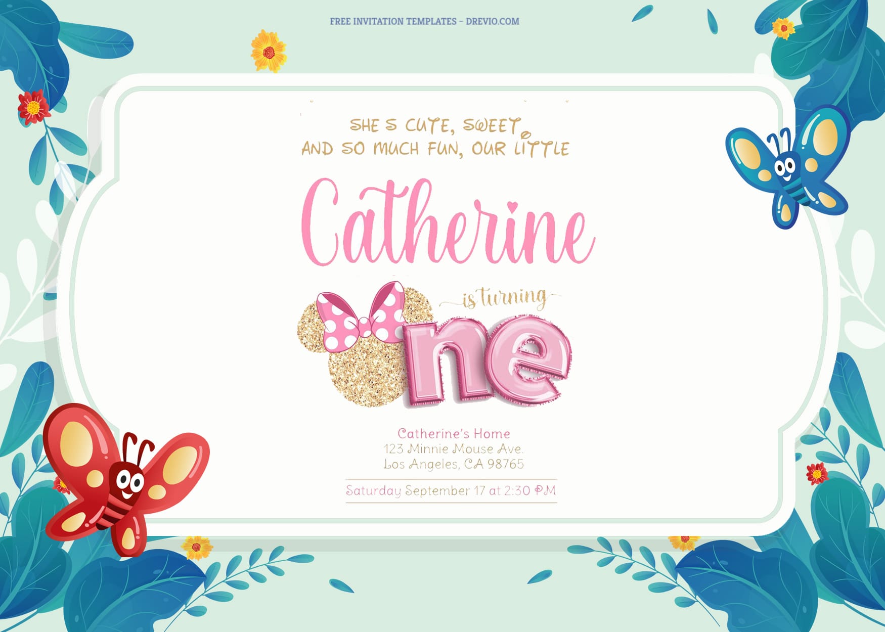 7+ Pretty Butterfly In The Garden Birthday Invitation Templates Title