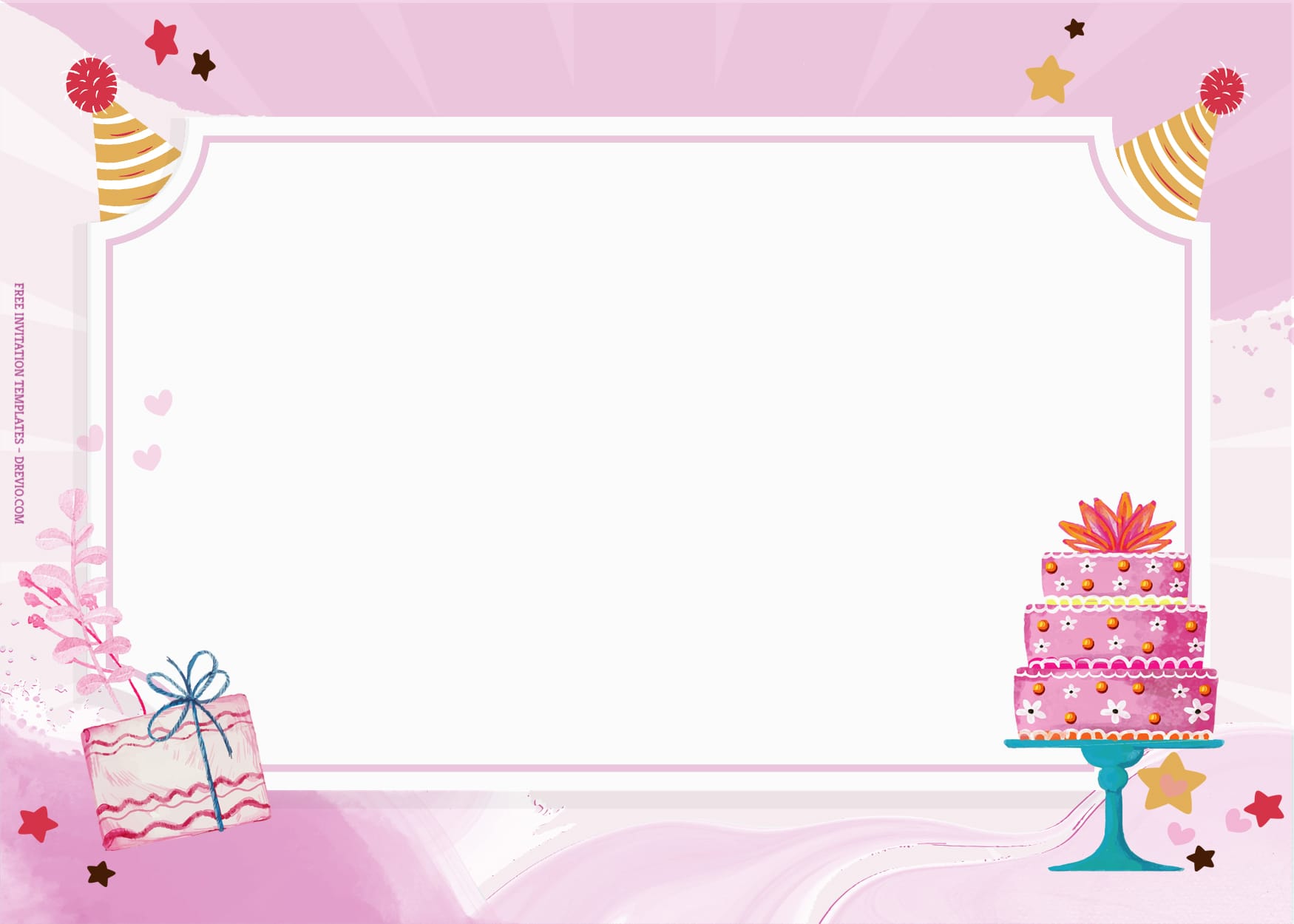 7+ Pretty Pinky White Birthday Invitation Templates Type Five
