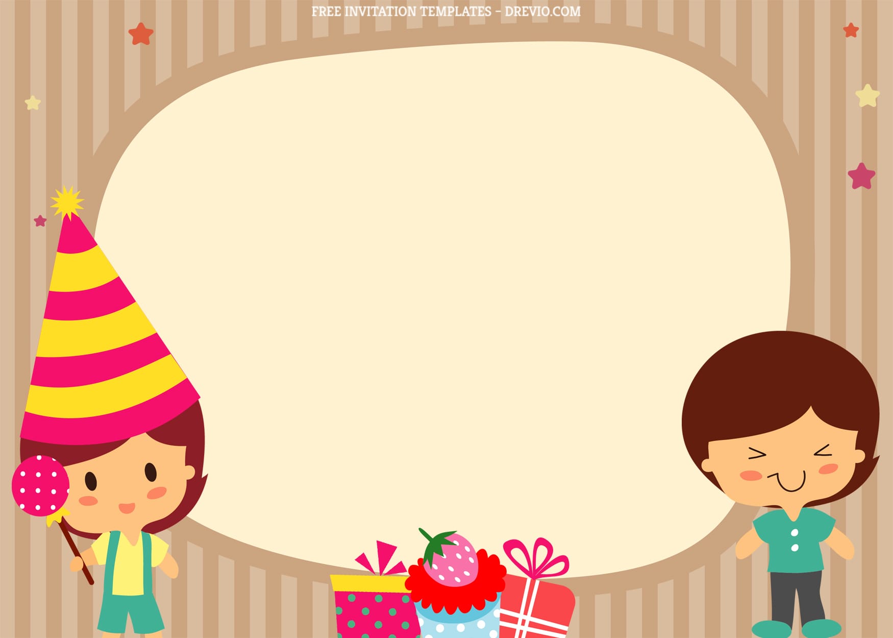 7+ Simply Cute Cartoons Birthday Invitation Templates Longhat Girl Boy