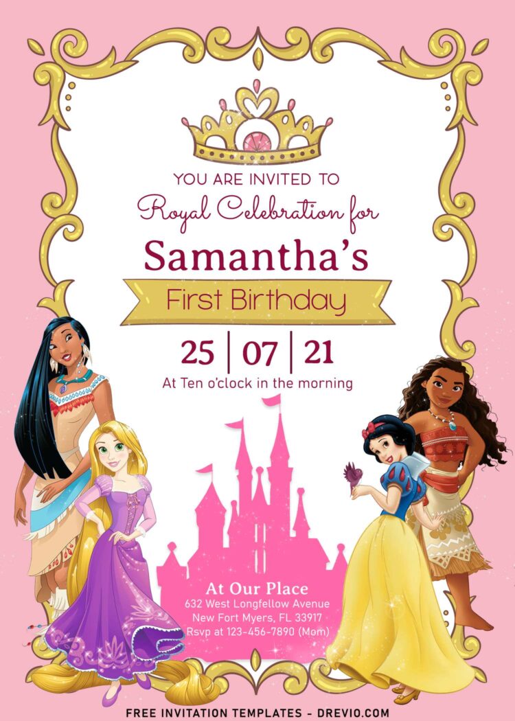 7+ Vintage Disney Princess Birthday Invitation Templates - Download ...