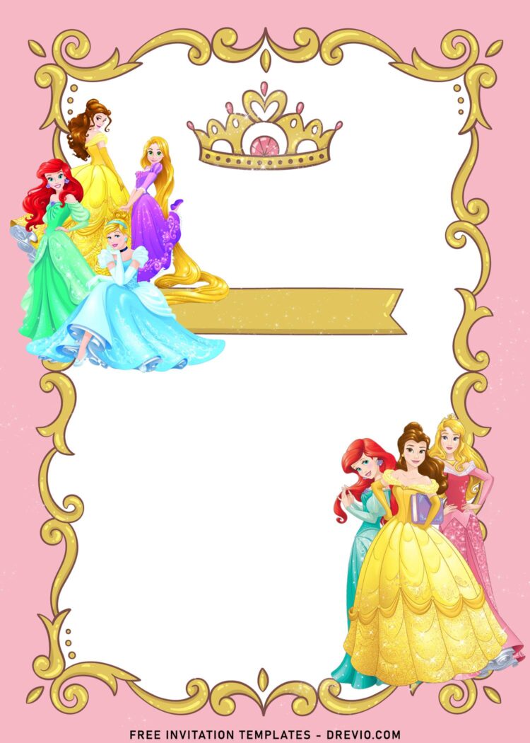 7+ Vintage Disney Princess Birthday Invitation Templates | Download ...