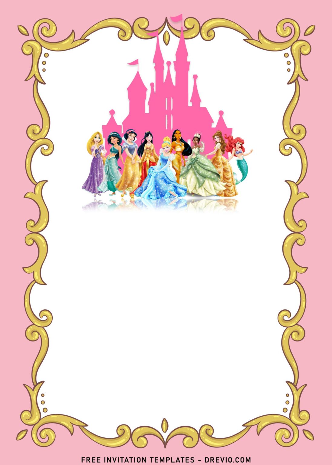 7+ Vintage Disney Princess Birthday Invitation Templates - Drevio ...