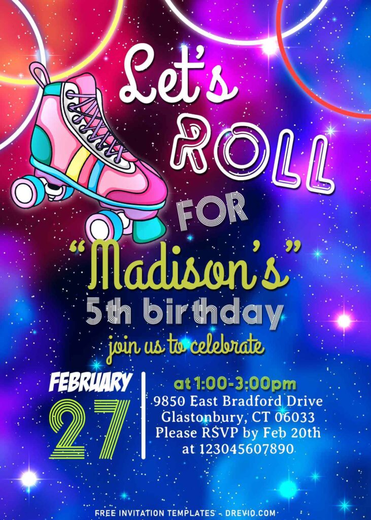 7+ Let's Roll Roller Skate Party Invitation Templates