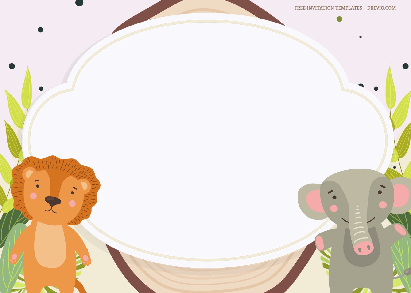 7+ Tiny Animals Party Birthday Invitation Templates Elephant And Lion