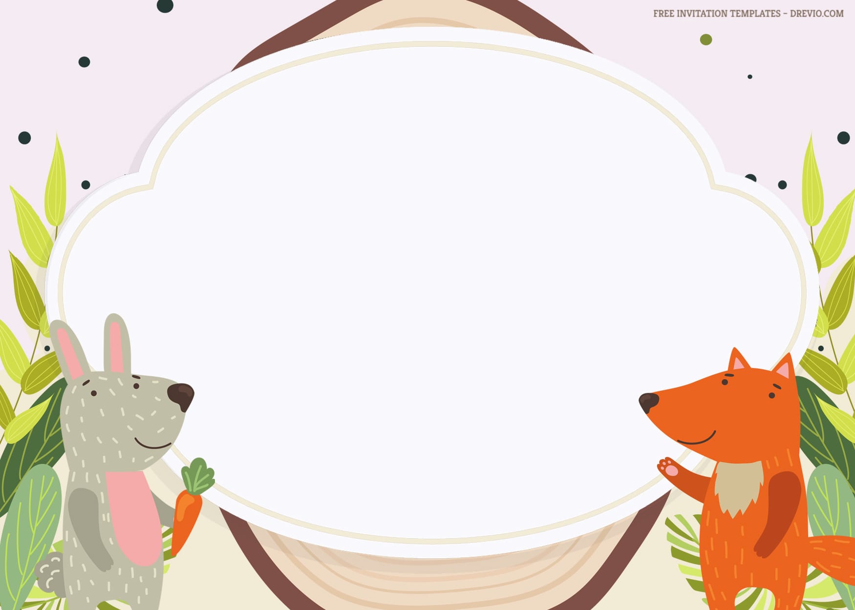7+ Tiny Animals Party Birthday Invitation Templates Fox And Rabbit