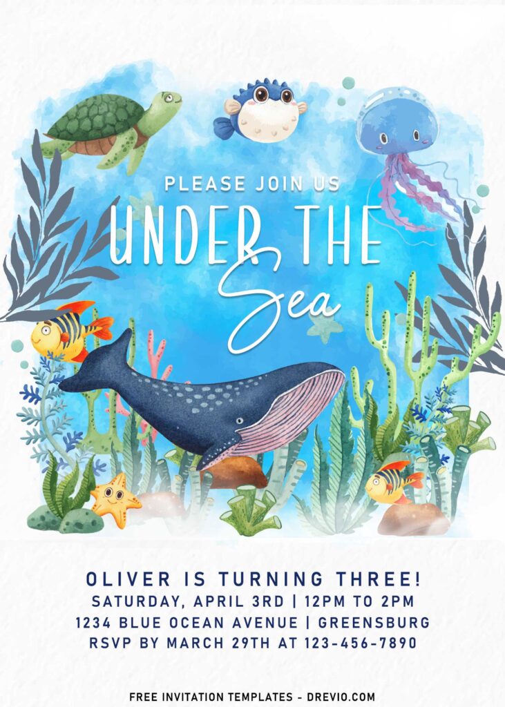7+ Under The Sea First Birthday Invitation Templates with 