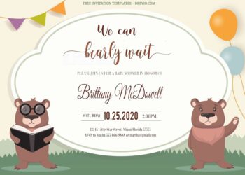8+ Baby Bear Cartoon Birthday Invitation Templates Title