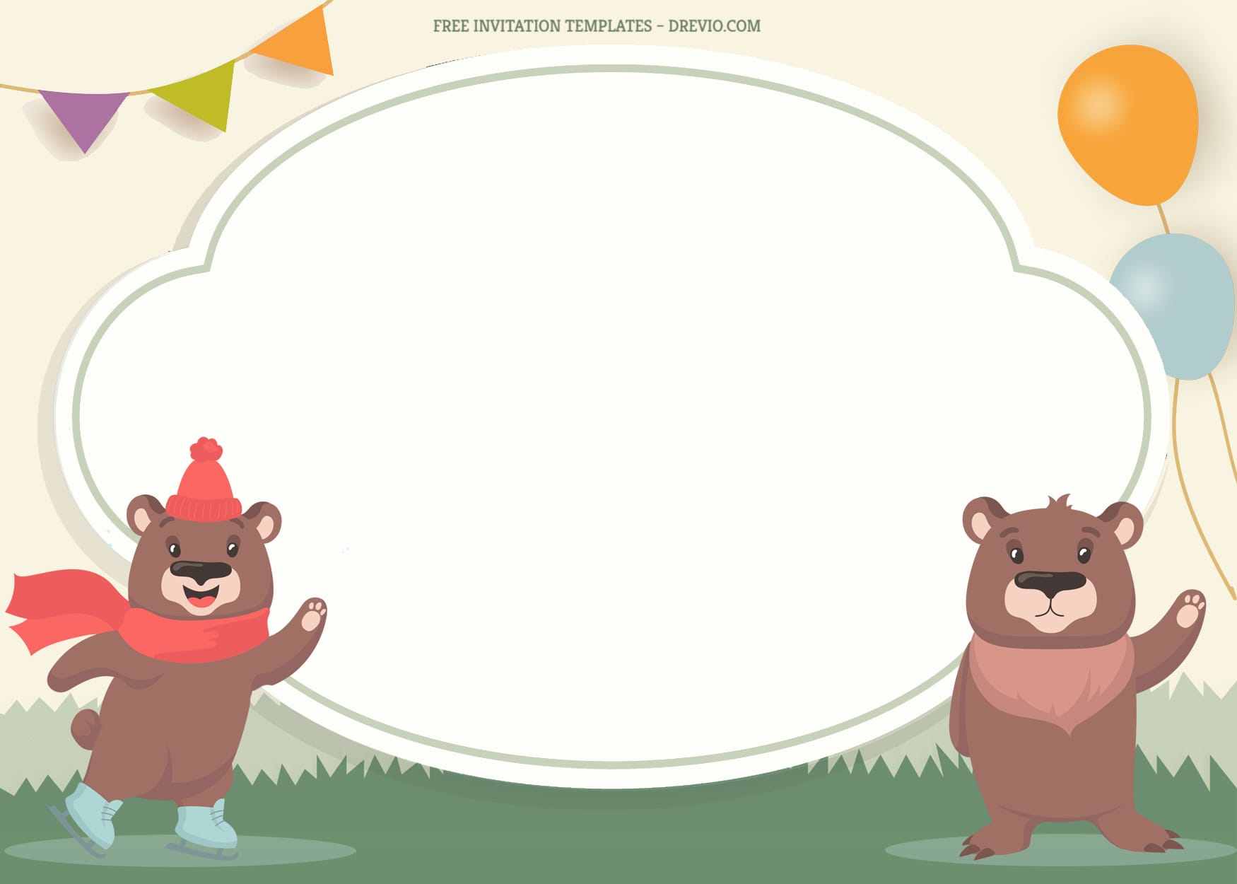 8+ Baby Bear Cartoon Birthday Invitation Templates Wool And Waving Bear