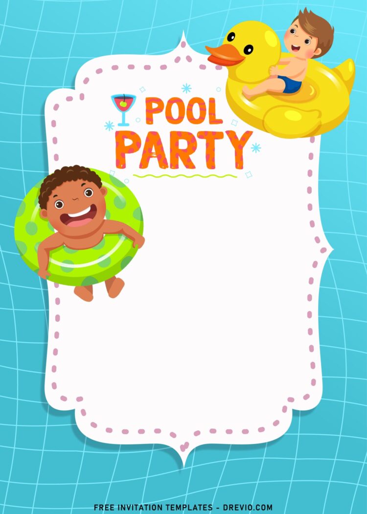 8+ Cute Summer Pool Party Invitation Templates For Kids | Download ...