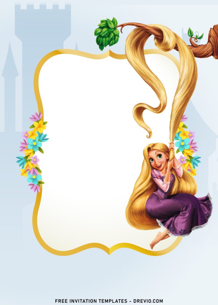 Invitation Template of 8+ Floral Rapunzel Birthday Invitation Templates 5