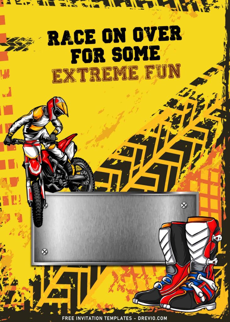 8+ Dirt Bike Birthday Invitation Templates For Your Boy with Race on over wording