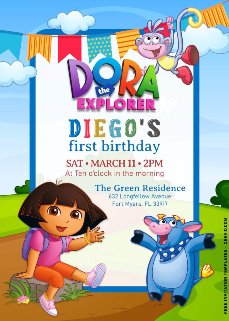 8+ Dora And Friends Birthday Invitation Templates