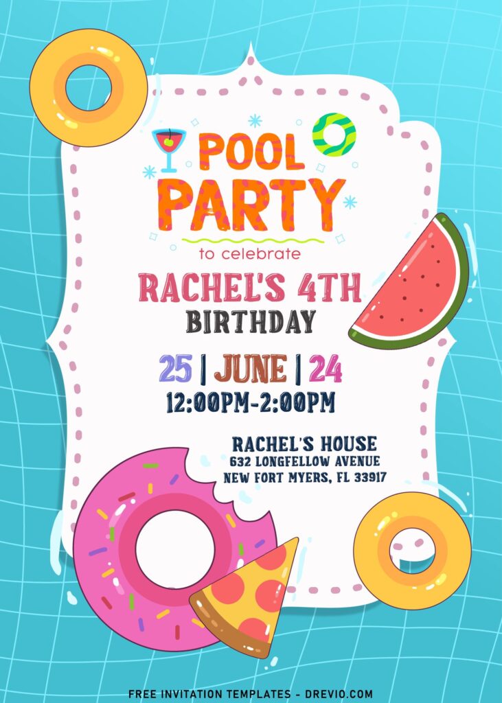 7+ Fun Summer Pool Kids Birthday Invitation Templates