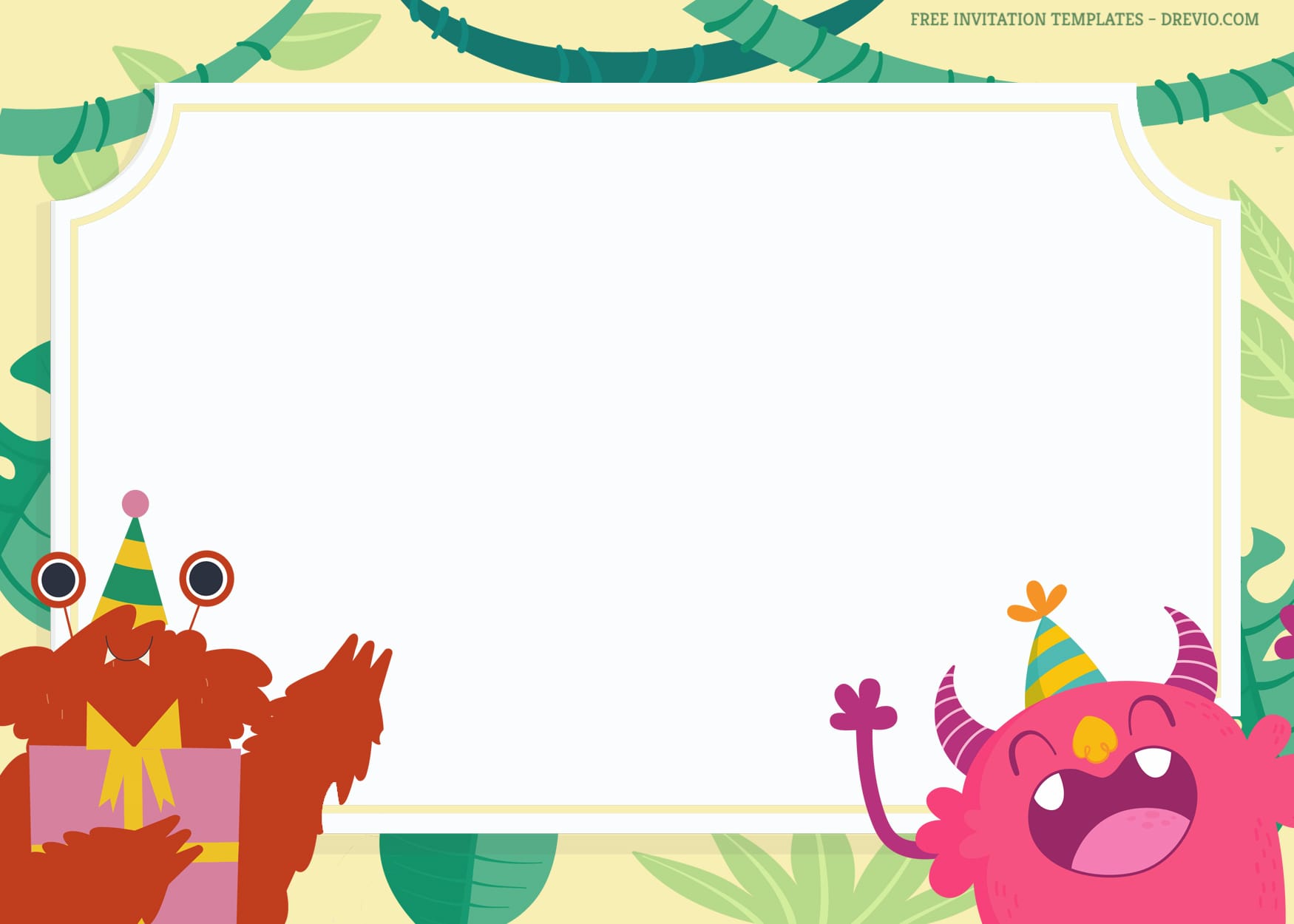 8+ Happy Good Day Monster Party Birthday Invitation Templates Pink Orange