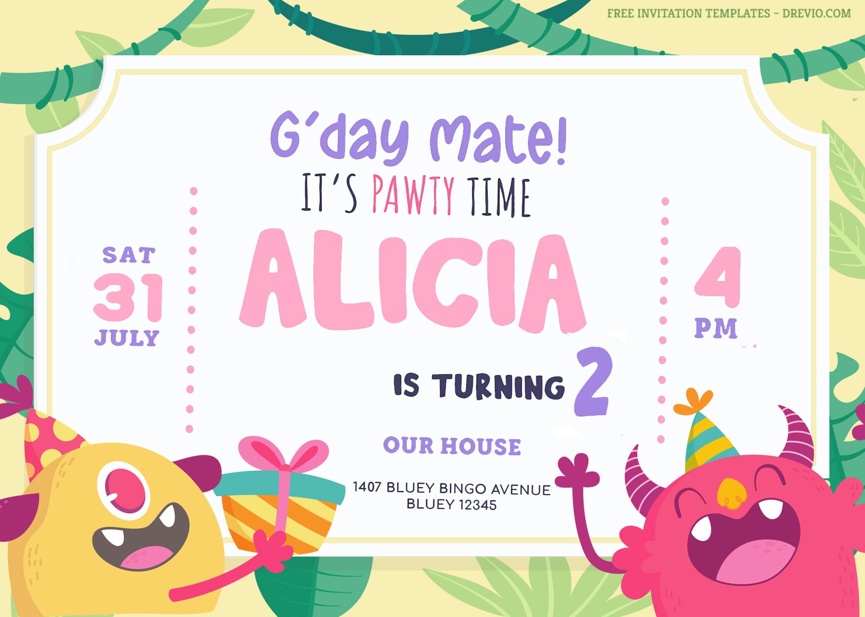 8+ Happy Good Day Monster Party Birthday Invitation Templates Title