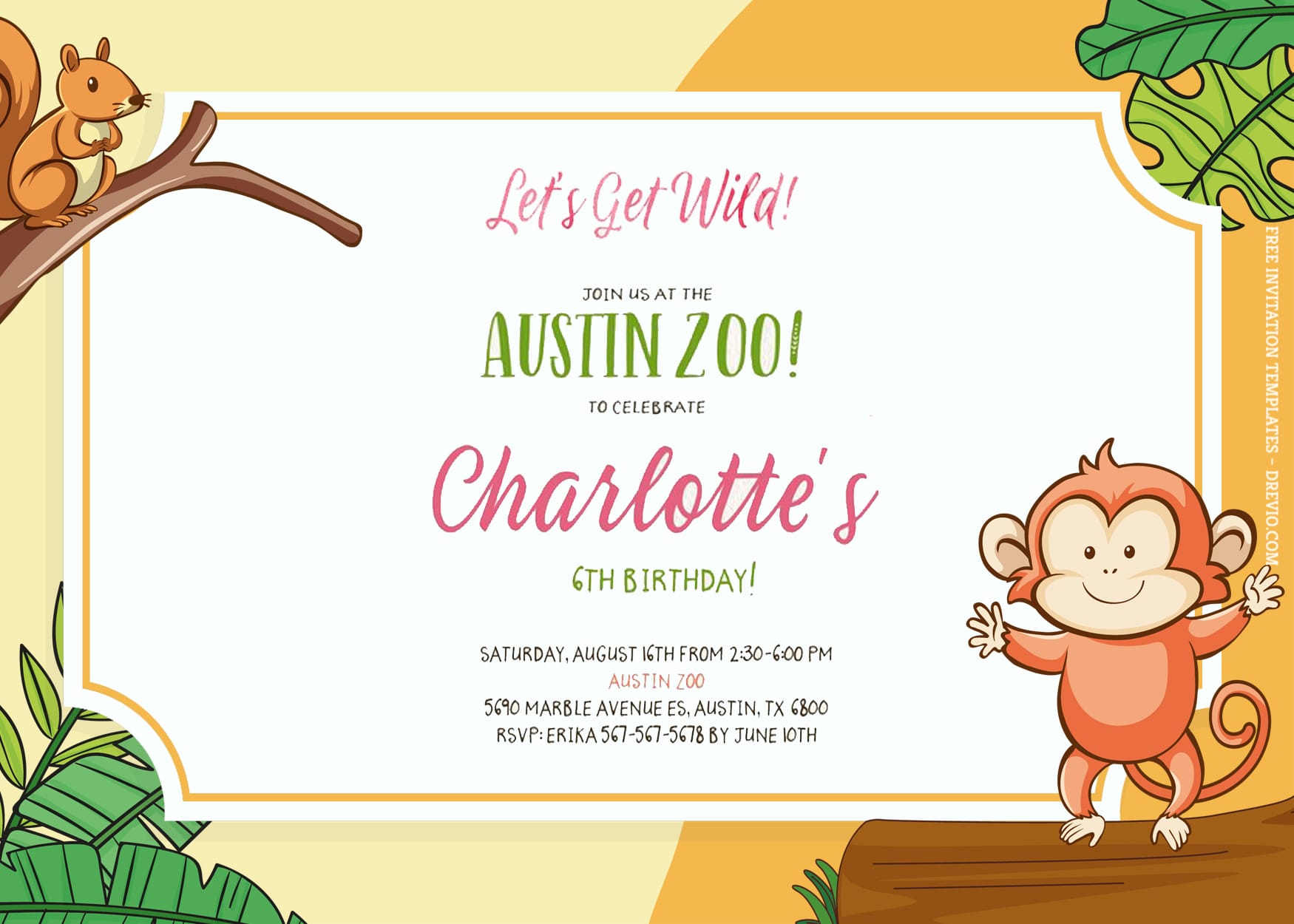 8+ Jungle Animals Party Birthday Invitation Templates Title