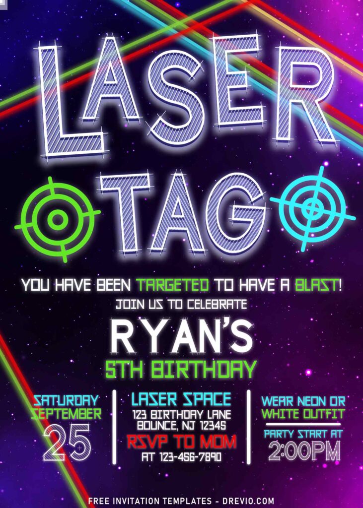 8+ Awesome Laser Tag Birthday Invitation Templates For Boys