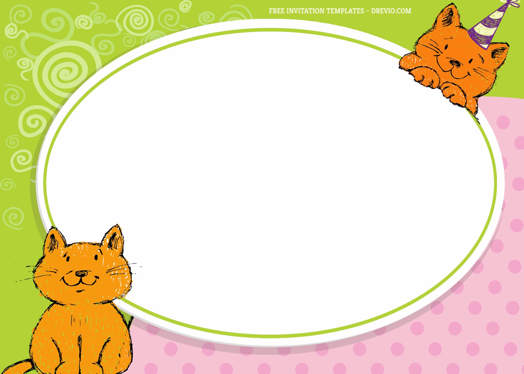 8+ Lazy Cat Cartoon Birthday Invitation Templates Cat Type Two