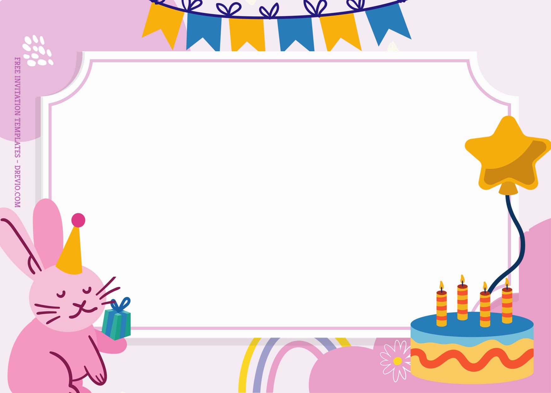 8+ Magical Bunny And Crocodile Birthday Invitation Templates With Bunny And Cake