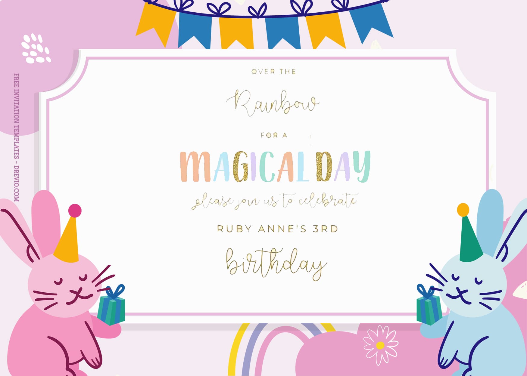 8+ Magical Bunny And Crocodile Birthday Invitation Templates Title