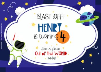 8+ Outer Space Astronaut Birthday Invitation Templates Title