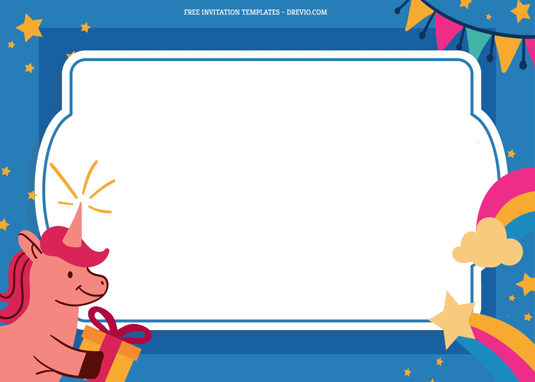 8+ Sprinkle of Happiness Cartoon Birthday Invitation Templates With Rainbow And Unicorn