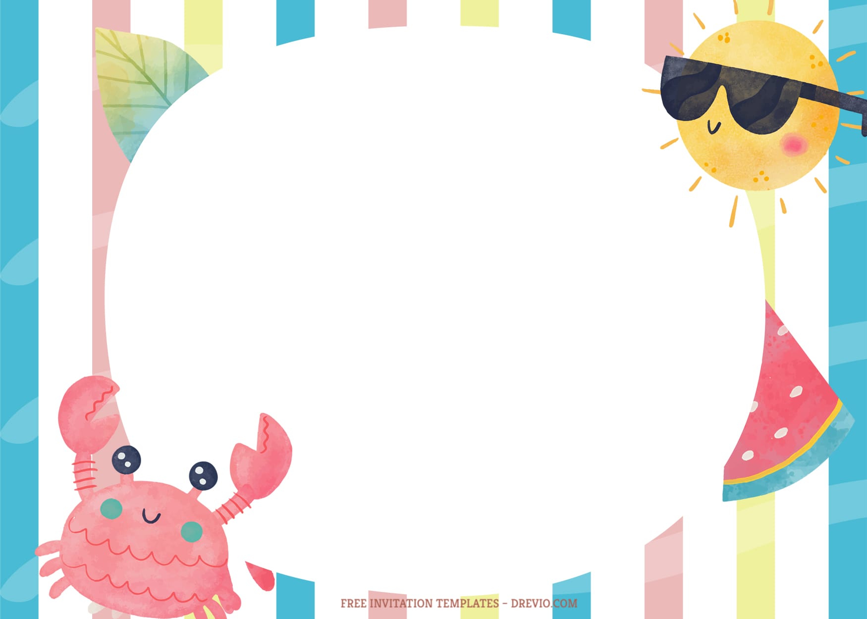 8+ Summer Radiant Party Birthday Invitation Templates With Sun And Crab