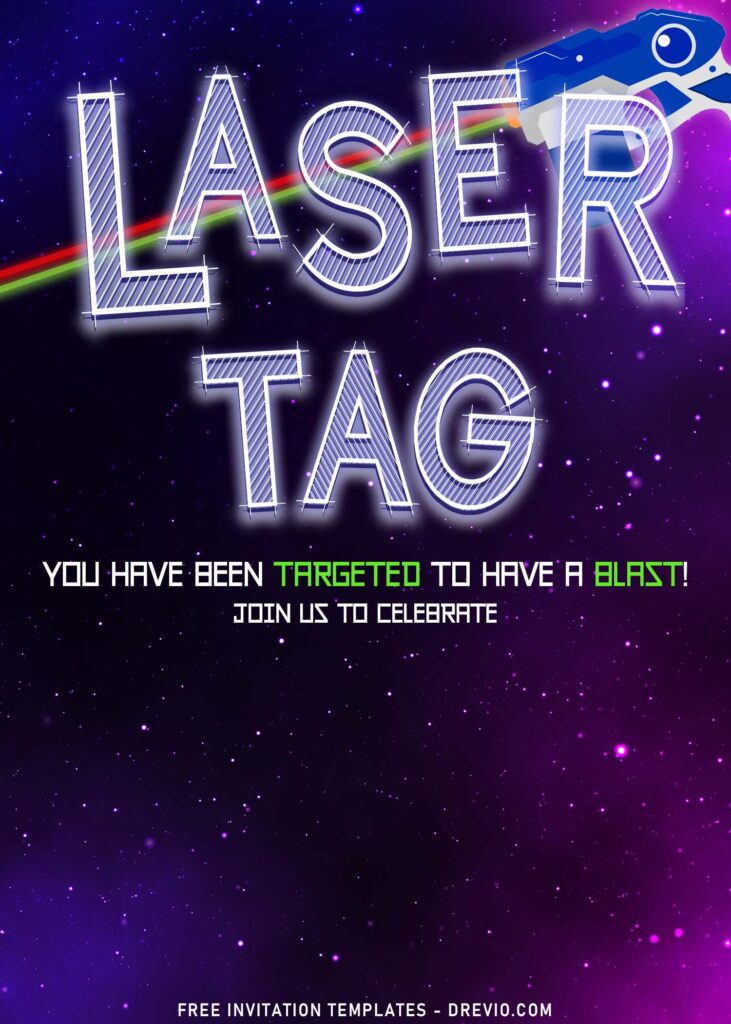 Invitation Template of 8+ Awesome Laser Tag Birthday Invitation Templates For Boys 2