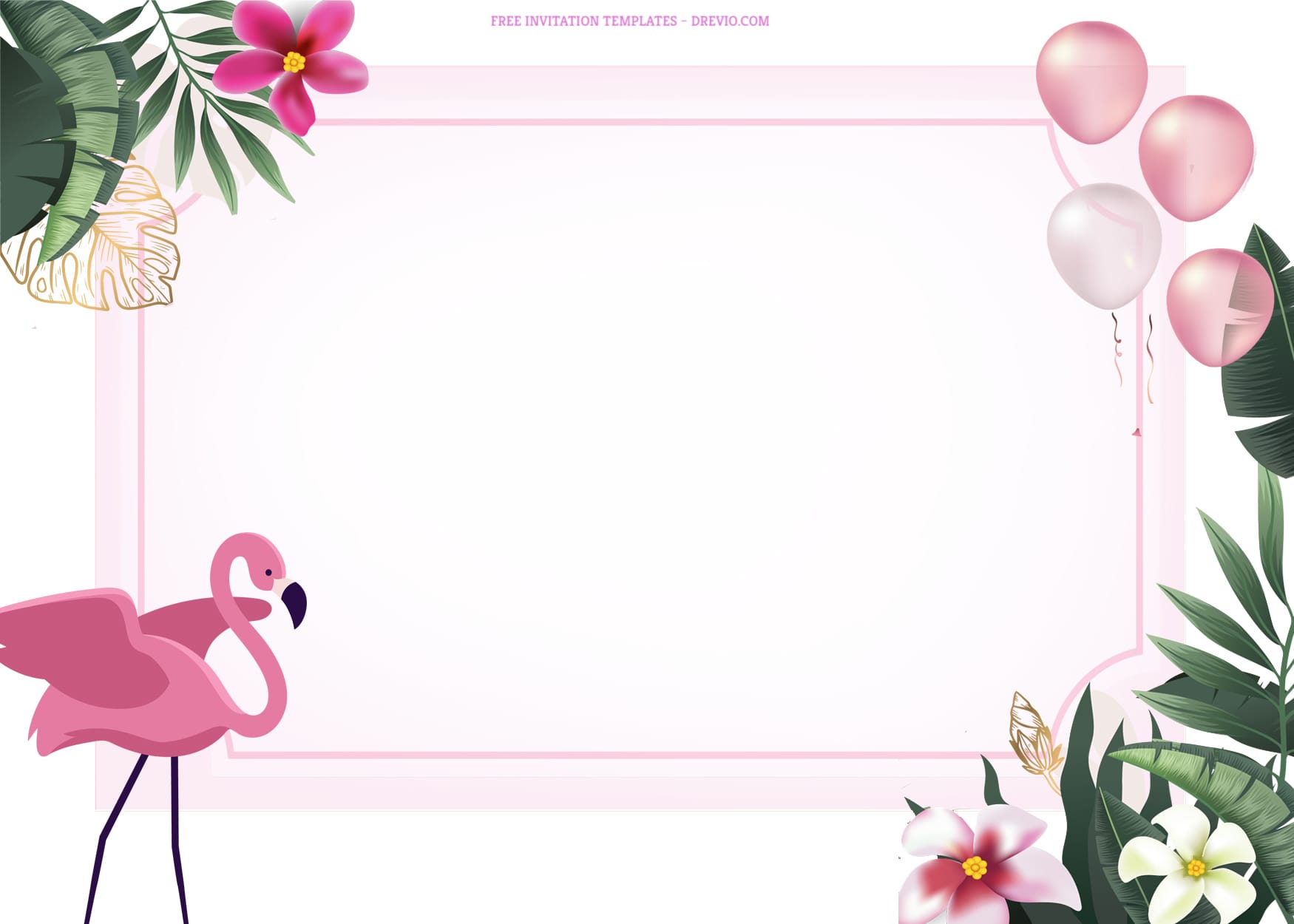 8+ Sweet Summer Flamingo Birthday Invitation Templates With Standing Flamingo