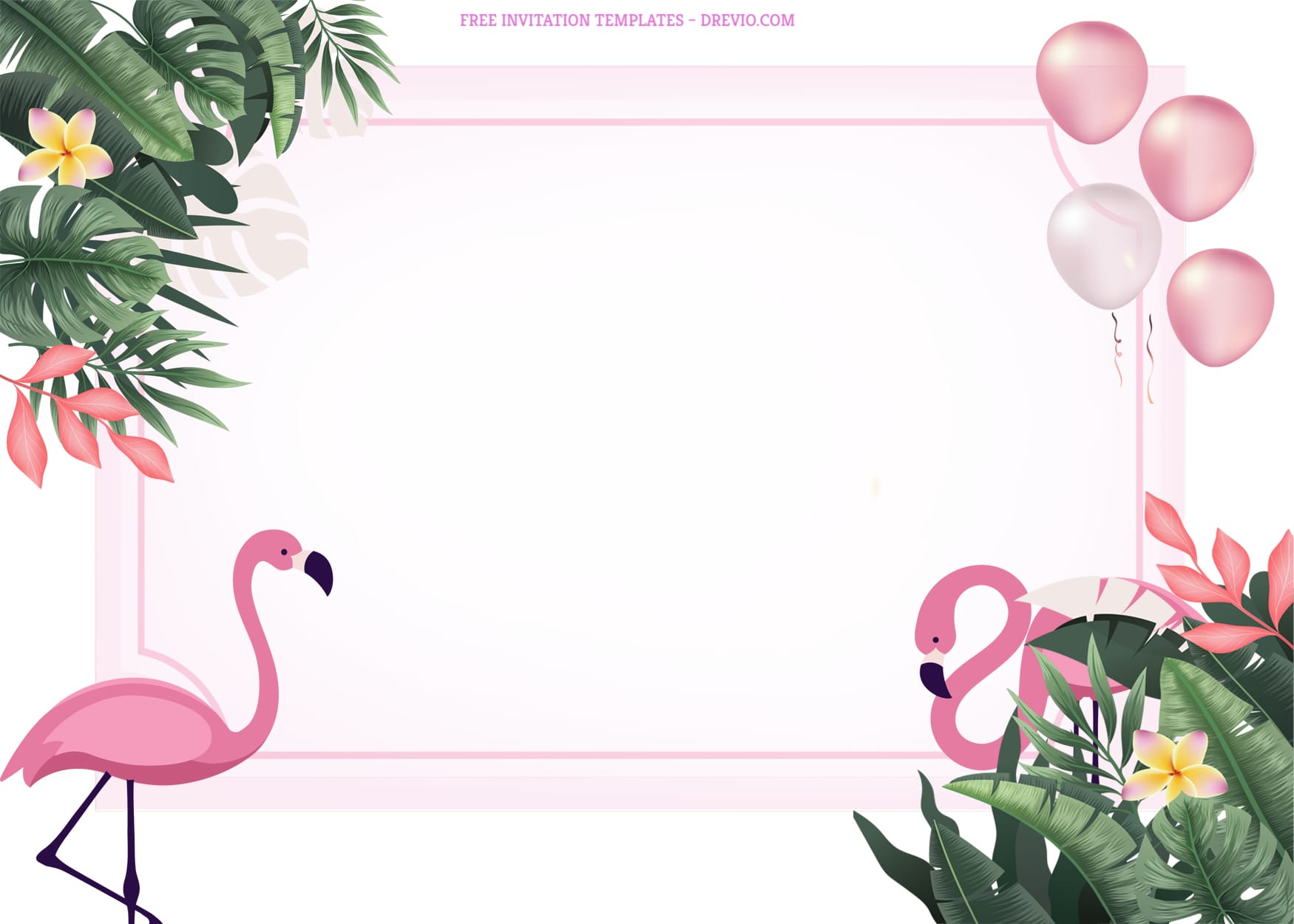 8+ Sweet Summer Flamingo Birthday Invitation Templates With Standing And Hiding Flamingo