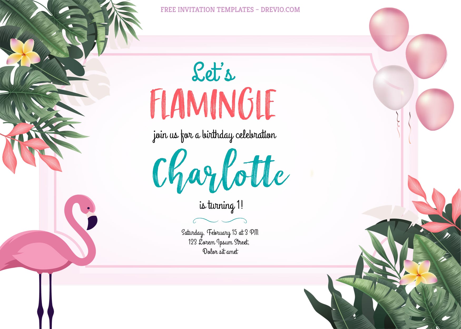 8+ Sweet Summer Flamingo Birthday Invitation Templates With Title