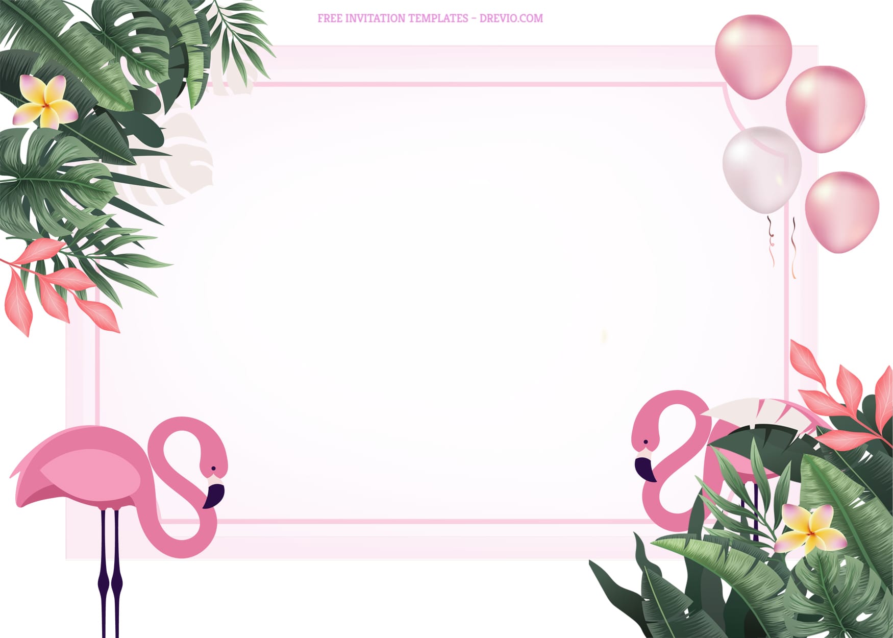 8+ Sweet Summer Flamingo Birthday Invitation Templates With Two Flamingo