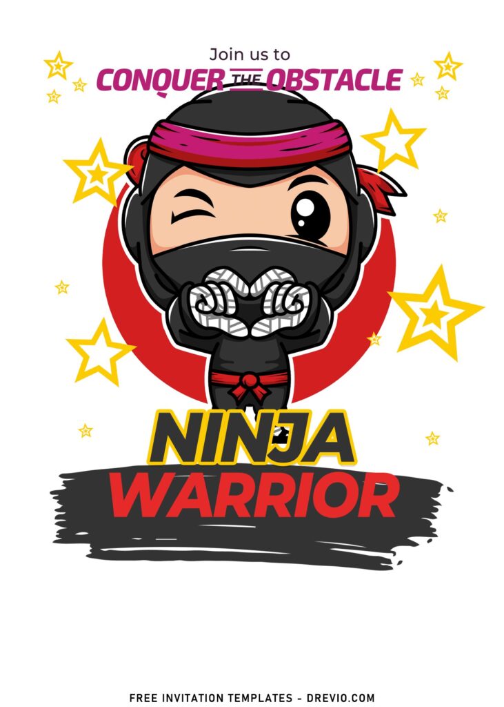 9+ Adorable Ninja Warrior Birthday Invitation Templates For Kids
