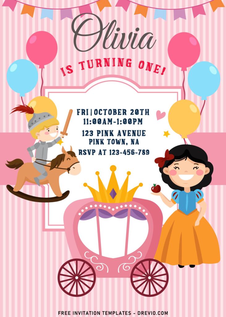 9+ Adorable Princess And Her Carriage Birthday Invitation Templates