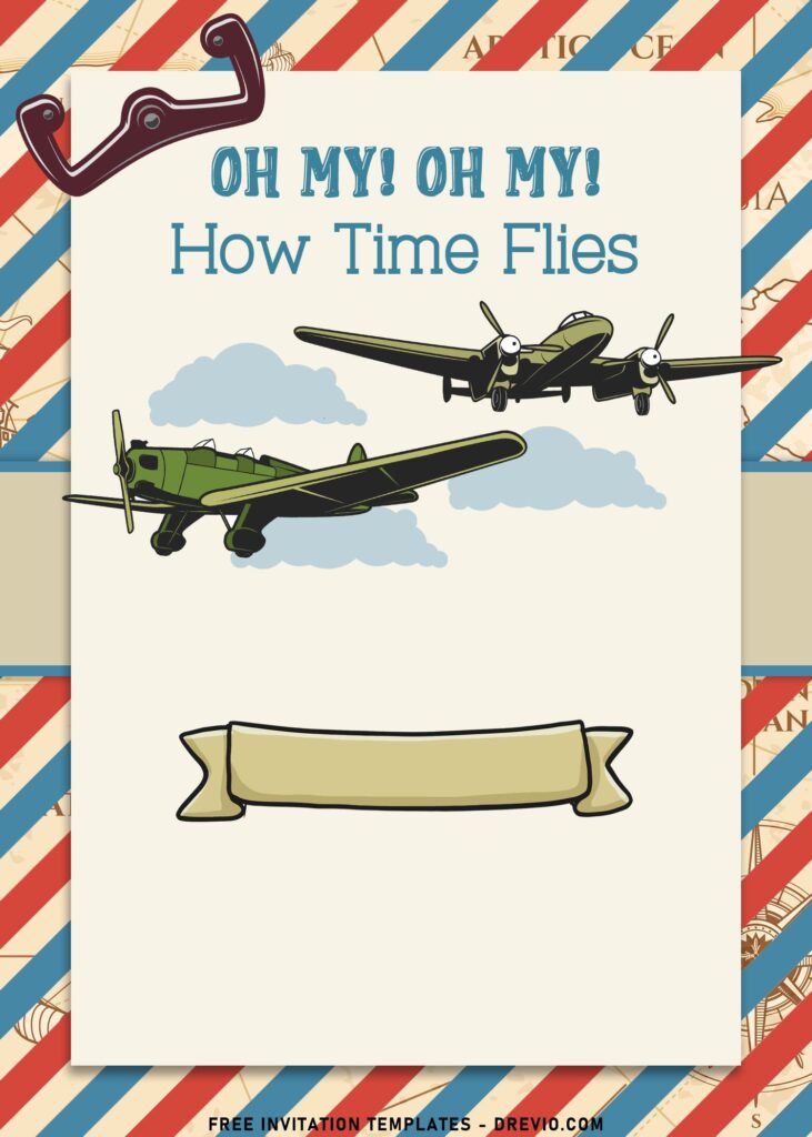 9+ Airplane Birthday Invitation Templates For Boys Birthday with Vintage world map