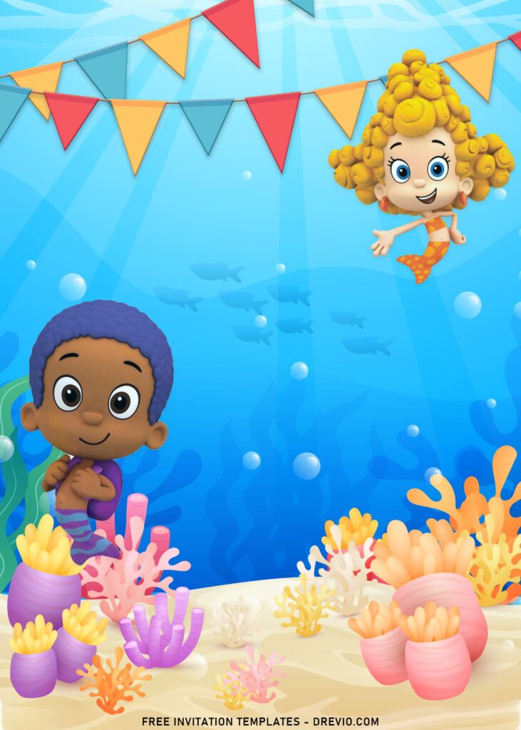 9+ Adorable Bubble Guppies Birthday Invitation Templates with 