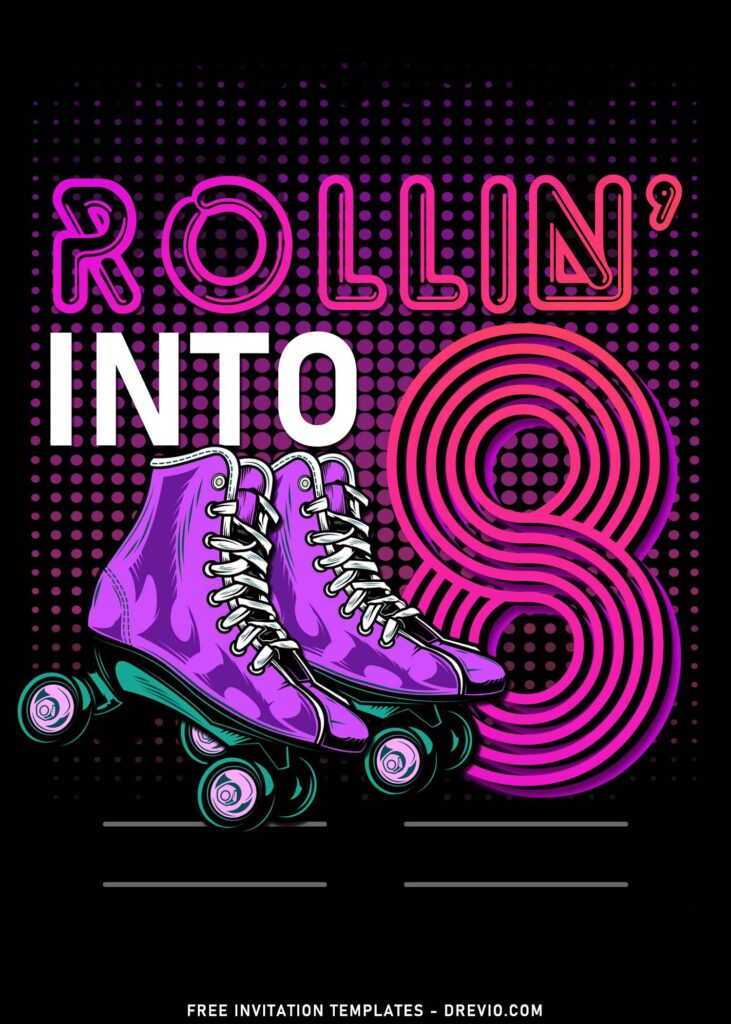 Invitation Template of 9+ Retro Roller Skating Birthday Invitation Templates 4