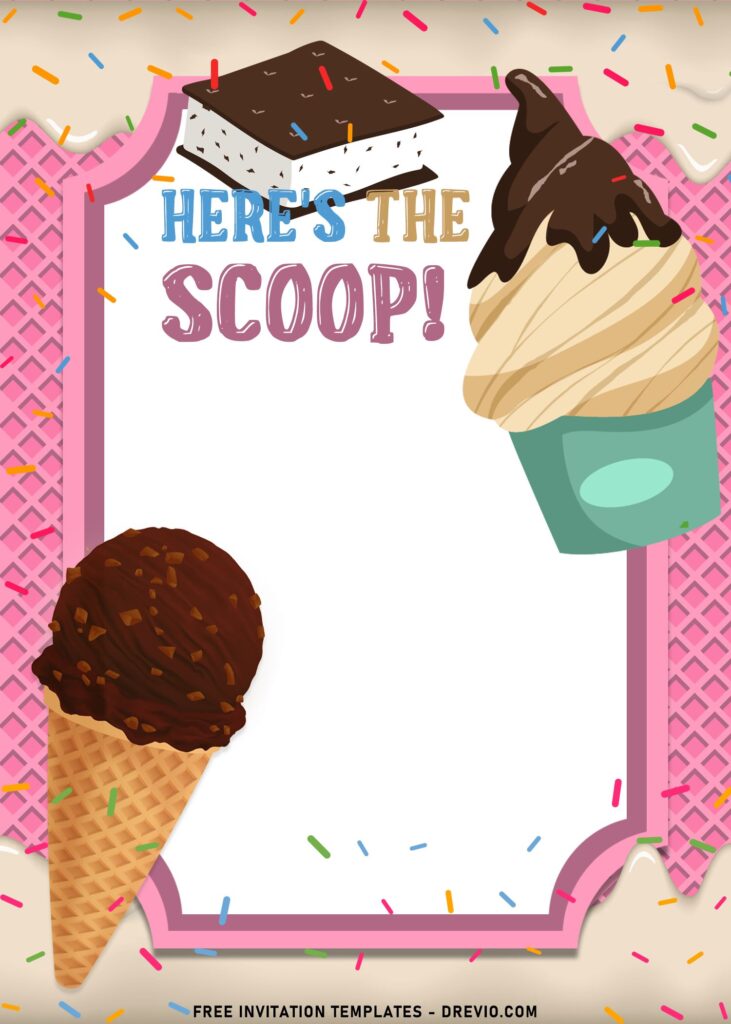 9+ Ice Cream Party Invitation Templates For Fun And Sweet Party With Friends and has Ice Cream Cone