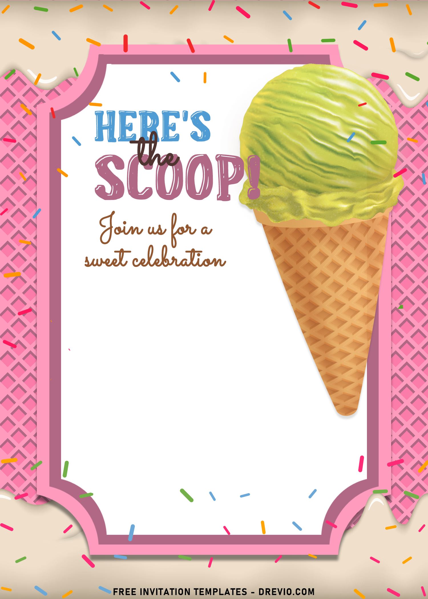 Ice Cream Social Invitation Template Free