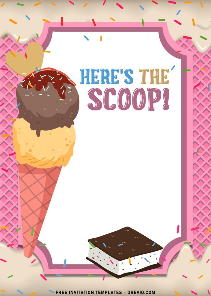9+ Ice Cream Party Invitation Templates For Fun And Sweet Party With Friends and has Ice Cream Sandwich