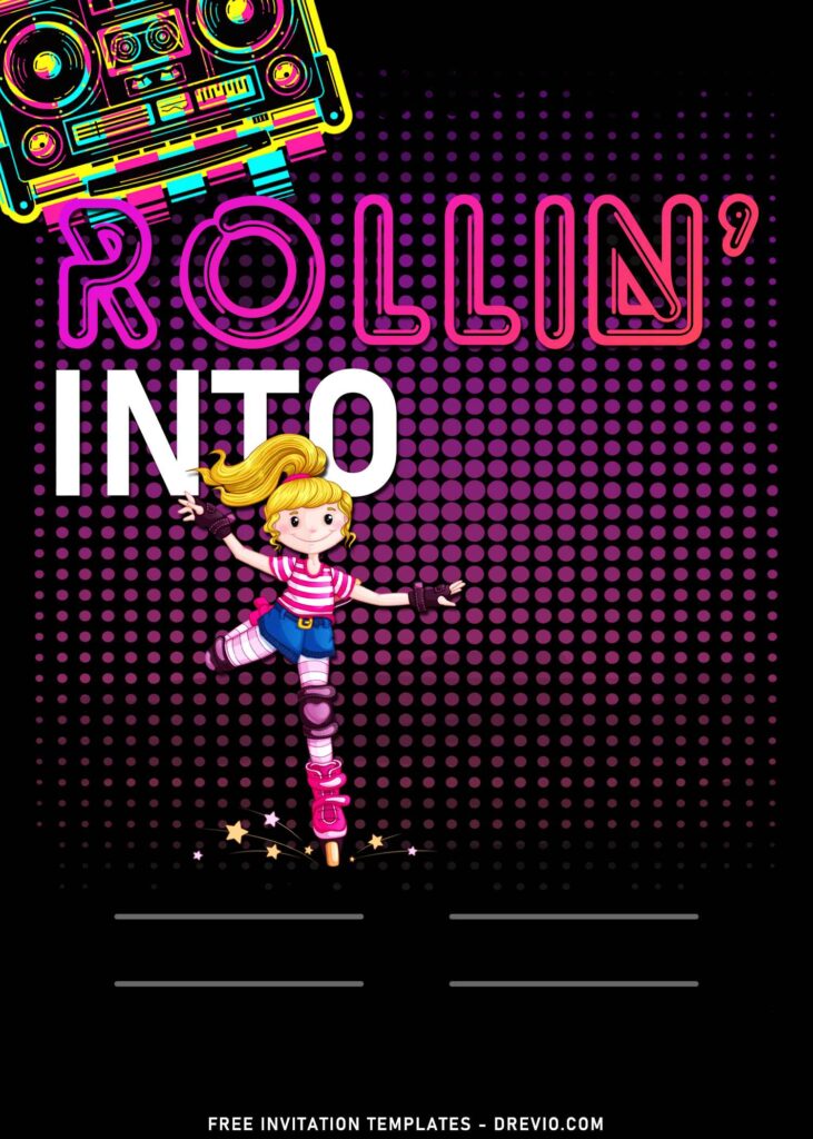 Invitation Template of 9+ Retro Roller Skating Birthday Invitation Templates 3