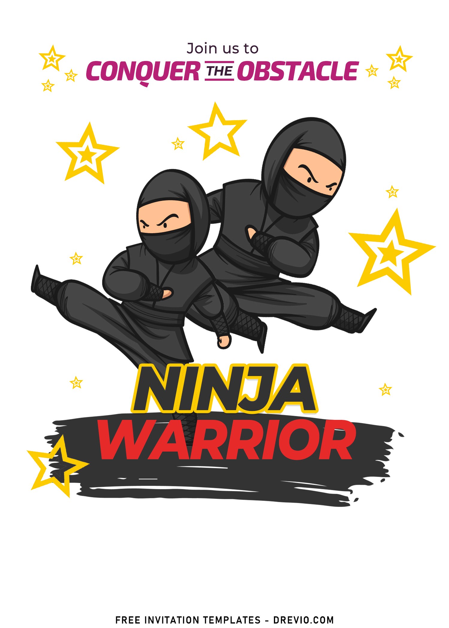 invitations-announcements-invitations-editable-ninja-birthday-party