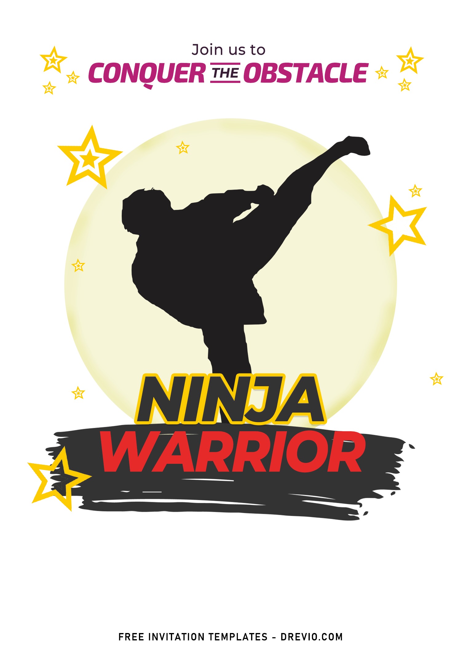 9+ adorable ninja warrior birthday invitation templates for kids