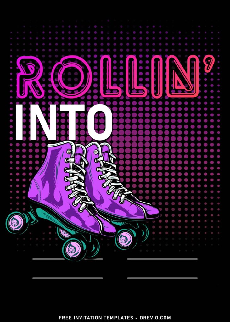 Invitation Template of 9+ Retro Roller Skating Birthday Invitation Templates 2